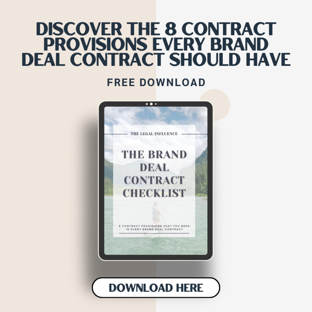 Brand deal contract checklist.