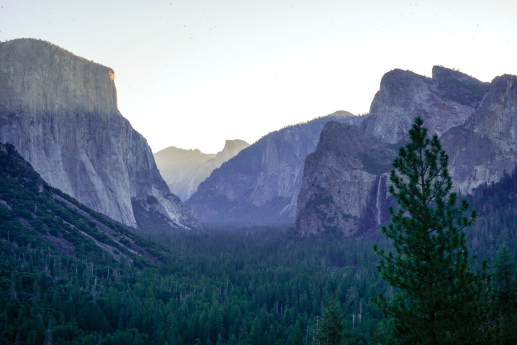 Sunrise from tunnel view in Yosemite.