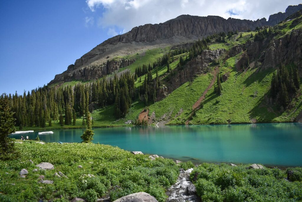 A blue alpine lake in Colorado.